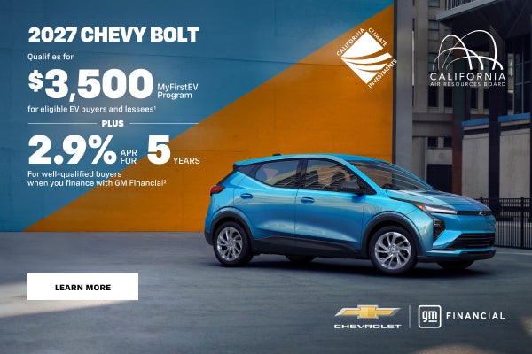 2027 Chevy Bolt. Qualifies for $3,500 MyFirstEV Program for eligible EV buyers and lessees PLUS 2...